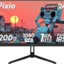 Pixio PX248 Wave 24 inch 200Hz Refresh Rate FHD 1080p Resolution Fast IPS Panel 1ms GTG Response Time Gaming Monitor with Adaptive Sync (Black)