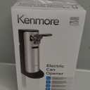 Kenmore Electric Can Opener - Arthritis-Friendly, Bottle Opener, Knife sharpener, Latas Abrelatas, Cord Storage, Automatic Countertop Appliance Stainless Steel Detachable Cutting Lever (Black And Sliver)