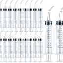 20 Pack Dental Syringe Disposable 12ml Dental Irrigation Syringe with Curved Tip for Oral, Dental Care, Tonsil Stone Squirt, Feed Pet, Liquid Injection, Oil, Glue