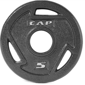 CAP Barbell 2-Inch Olympic Grip Weight Plate | Multiple 5 lb, Set of 1 Black