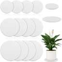 12Pack Diatomaceous Earth Coaster 4/6/8inch Diatomite Plant Saucer Stone Plant Sourcer Instant Dry Water Absorbent Diatomite Tray Water Absorbent Plant Coasters Absorbent Pad Diatomaceous Earth Mat (White)