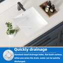 16 Inch Small Square White Undermount Bathroom Sink 16.15" x 16.15" Vanity Under Counter Basin Porcelain Rectangle Vessel Sink for Tiny Place Opening Size 14.17" x 14.17" Lavamanos Para Baos KINGWONG