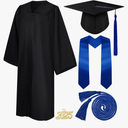 Syhood 4 Pieces 2025 Unisex Graduation Matte Gown Cap Tassel Stole Set Honor Cord for Graduation, 45"