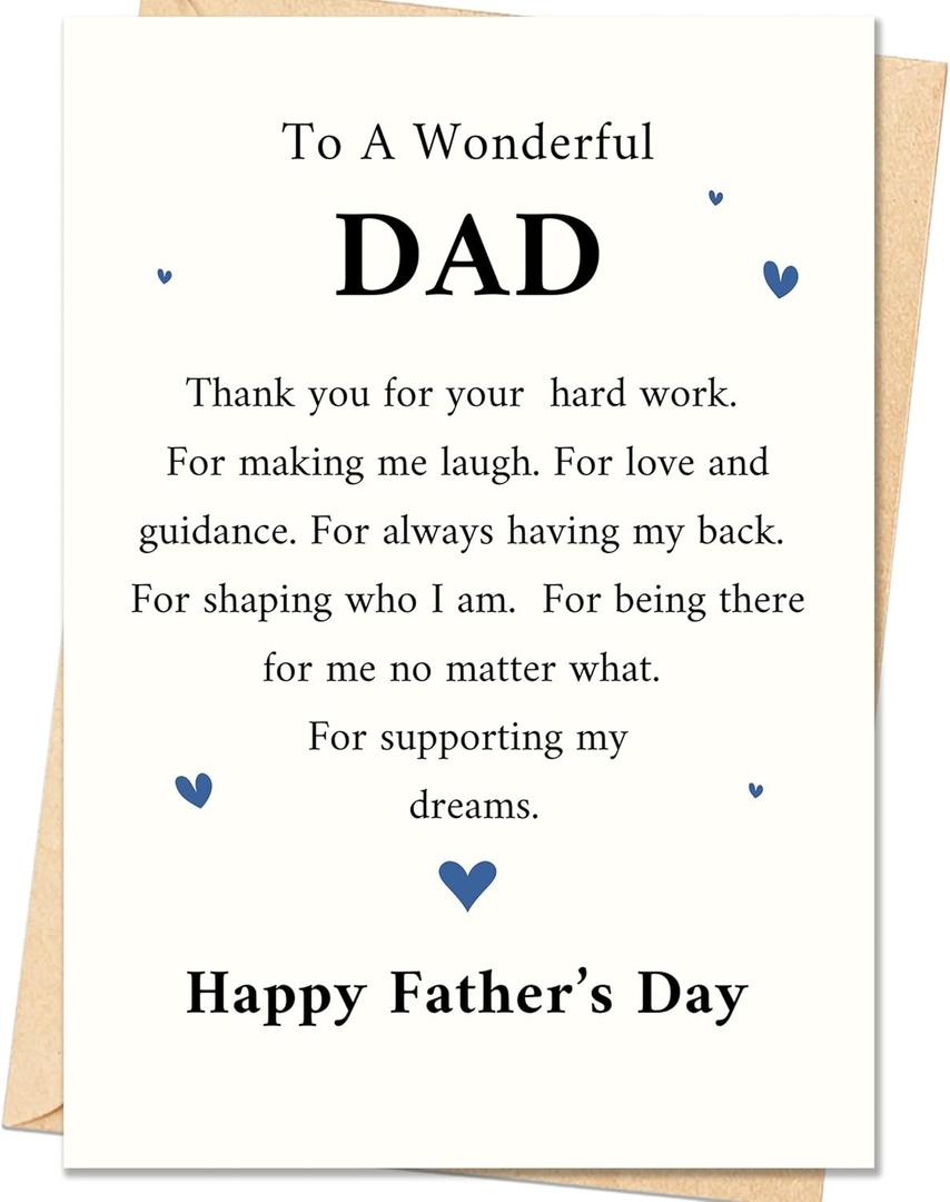 3 x IDU Fathers Day Card, Fathers Day Cards Gifts Decorations for Dad from Daughter Son, Happy Father's Day Card Gifts Ideas with Envelope, Appreciation Thank You Cards for Father