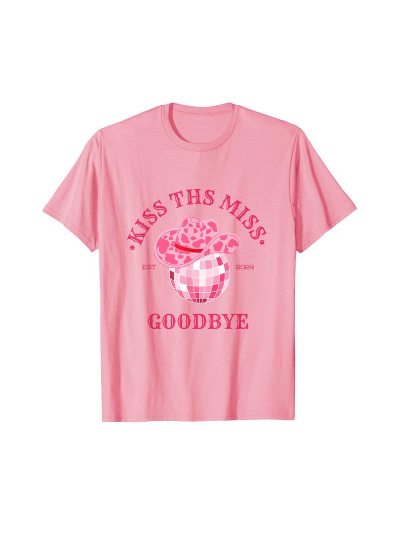 Kiss the miss goodbye cowgirl bachelorette party 2024 T-Shirt L