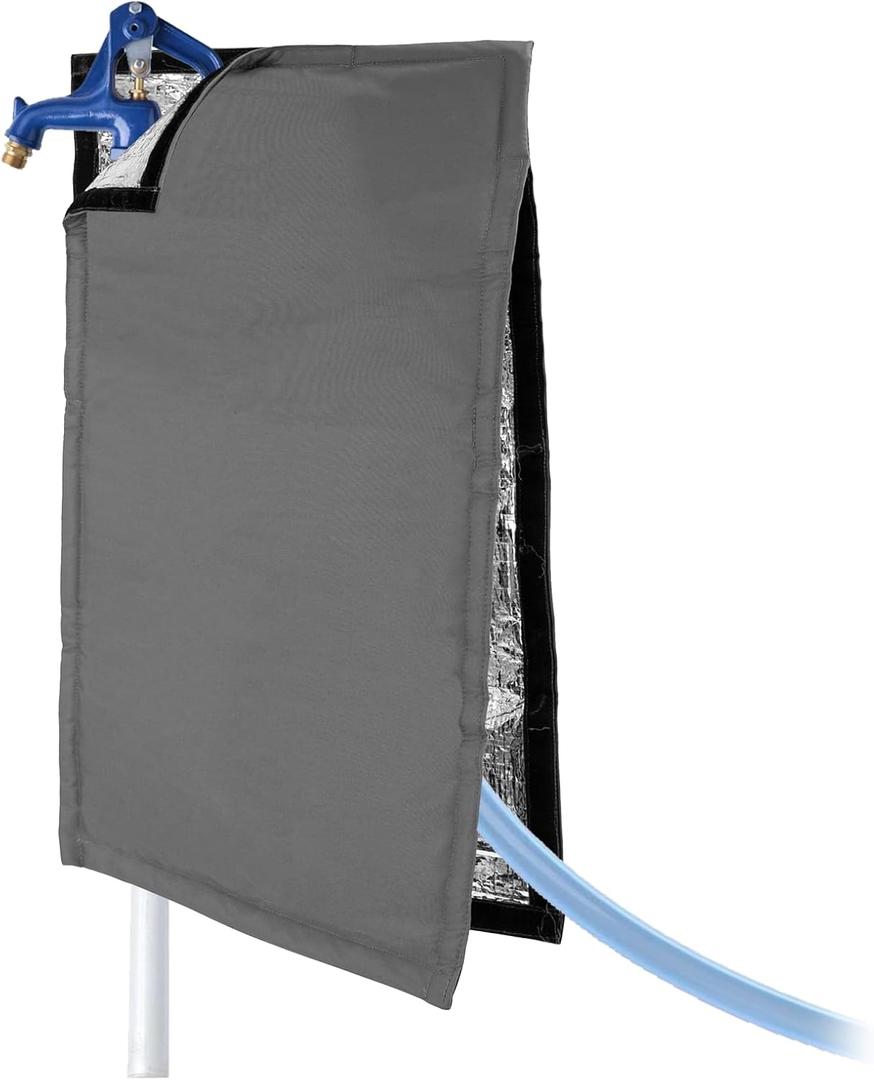 Outdoor Faucet Covers Freeze Heat Protector for Winter & Summer Reusable Insulated Waterproof Spigot Covers for Garden Lawn Faucets Sprinkler Systems and Yard Hydrant,25H x 13.5W,Grey