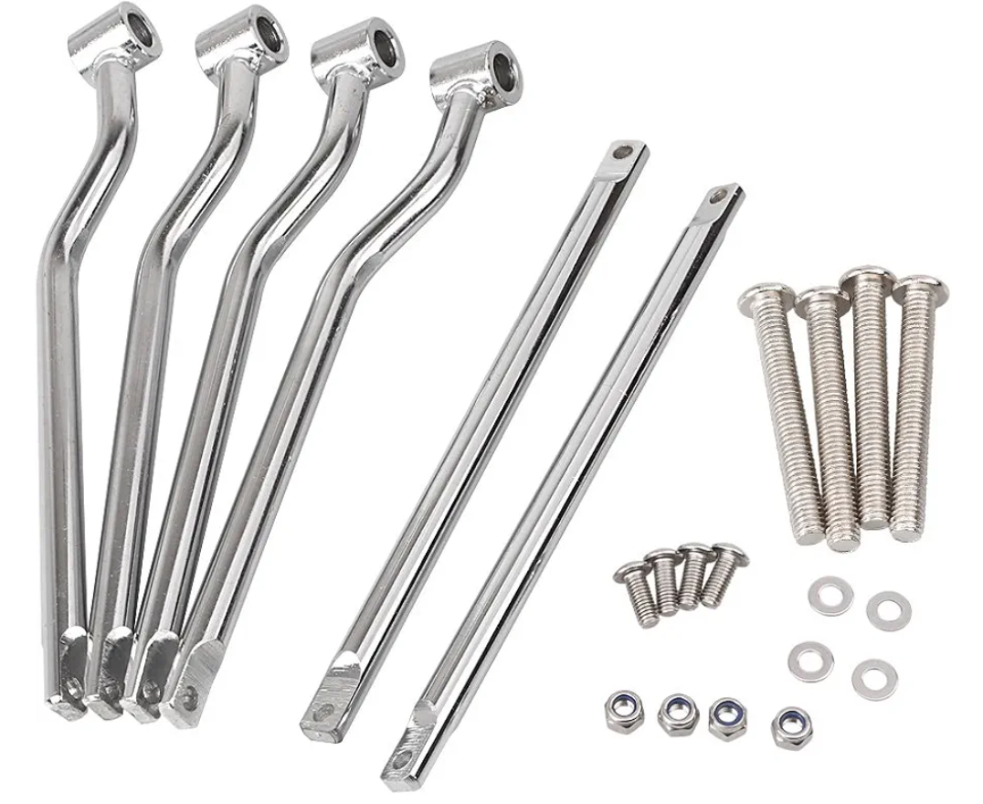 Mallofusa Universal Stainless Steel Motorcycle Saddlebag Side Support Bars Mounting Brackets Compatible for Honda Yamaha Suzuki (Silver)