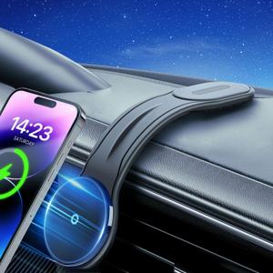 for 15W MagSafe Car Mount Charger, 360 Adjustable Aluminum Alloy Arm, 15W Magnetic Wireless Car Charger, Cell Phone Mount for Car Dash Fit for iPhone 16 15 14 13 12 Pro Plus Max Magsafe Case