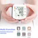 MMIZOO Wrist Blood Pressure Monitor Large LCD Display BP Machine Adjustable Cuff 5.31-7.68 inch Automatic 99x2 Sets Memory with Carrying Case for Home Use (White)