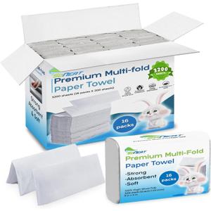 Trifold Paper Towels - 3200 Sheets Multifold Disposable Paper Hand Towels for Bathroom, Commercial, Household, Hand Paper Towels for Bathroom Dispenser, 16 Packs (200 Count/Pack)