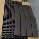 PrimeZone 36 PCS Plastic Interlocking Patio Deck Tiles - 12" x 12" Anti-Slip Waterproof Outdoor Flooring Decor, Floor Decking for Balcony, Backyard, Garden & Poolside, All Weather Use, Dark Grey