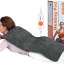 Boileau Electric Heating Pad for Back Pain and Period Cramps Relief, 17"x33" Extra Large XXXL, 3 Heating Levels Heat Pad with 2-Hour Auto Shut Off, Gifts for Women and Mom, Grey