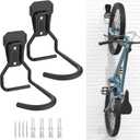 Housolution Bike Wall Mount with Fixed Hook, [2 Pack] Heavy Duty Bike Storage Rack, Bike Rack Vertical Stand for Garage - Easily Hang/Detach - with Screws Iron Bike Hanger Brackets