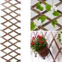 Wood Lattice Fence Panels for Outside 13.4"x78.8" Expandable Natural Wooden Wall Trellis Board Decorative Lattice Trellis Frame for Climbing Plants Vine Ivy Rose Outdoor Balcony Garden 2 Pcs