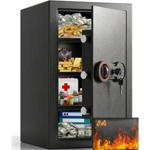 [5.0 Cub] Large Safe Box with Fireproof Bag for Home Use, 23.6" Tall Safe