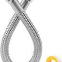 Industrial Grade Compressor Jumper Hose, 1/2" NPT Male x 20" Length, 750F, 450 PSI, Both Ends Rotating Fittings, Flexible Stainless Steel Metal Hose