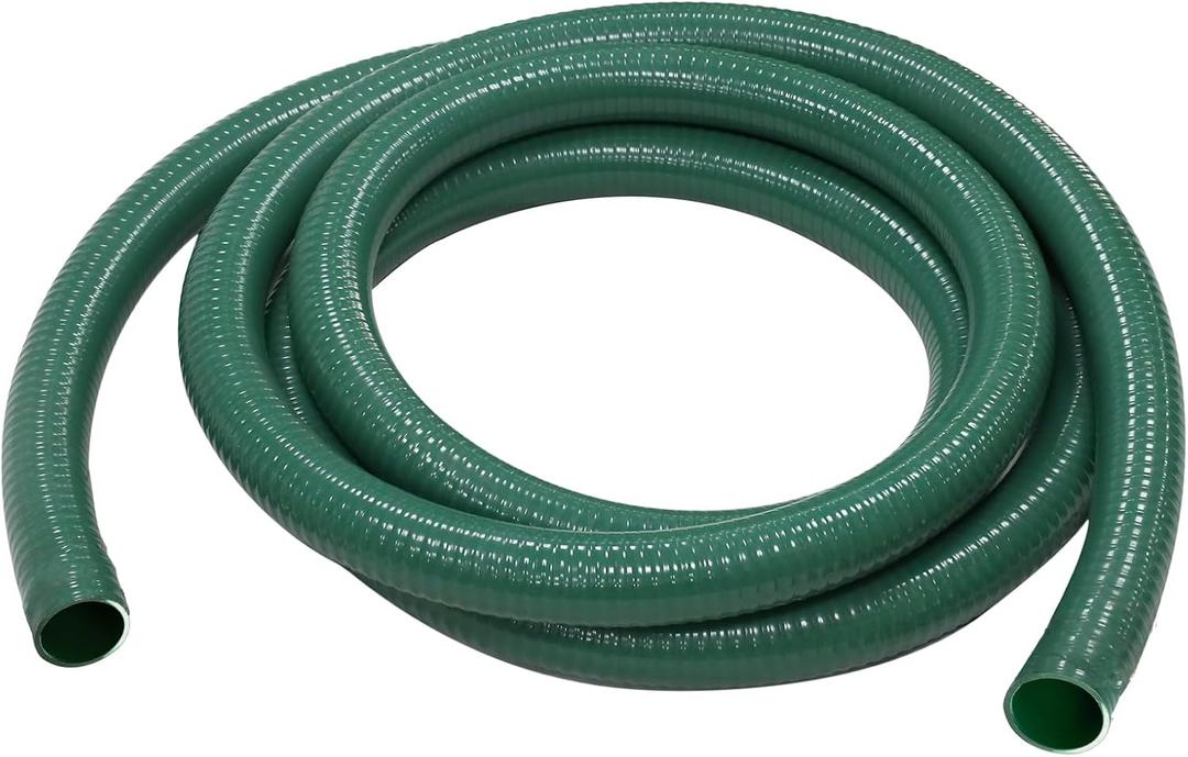 Eastrans 2x20 Heavy Duty Green PVC Suction Hose,Discharge Hose Pump Kit,2" Inside Diameter, 20 ft Length