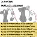 Driver & Passenger Side Tail Lamp Wiring Harness Compatible with Chevy Silverado 1500/1500HD 2500HD 3500 2003-2007, Replace 16531401 16531402