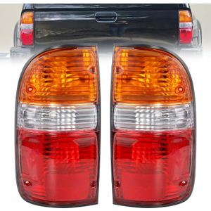 Tail Lights Assembly Set Compatible with 2001-2004 Toyota Tacoma, Left Driver & Right Passenger Side Rear Lamps with Bulbs & Harness, Replaces 81560-04060 81550-04060 TO2800139 TO2801139