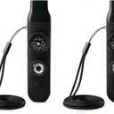 Multifunctional Survival Emergency Whistle for Kids with Compass Hiking Survival, Thermometer & Neck Lanyard | Emergency Safety Gear for Hiking, Camping, Kayaking, Boating, Climbing (obsidian black2pcs)