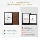 Magnetic Detachable Book Cover Case for 7" Kindle Paperwhite 12th Gen 2024 and Kindle Colorsoft Signature Edition, Slim PU Leather Case with Auto Wake/Sleep (Brown Magic)