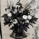 2 x MISSPIN 10 PCS 18 inch Black Fall Decor Bouquets, Fall Decorations Indoor Outdoor Halloween Thanksgiving Farmhouse Arrangement for Front Door Wedding Centerpieces in Autumn (Maple Leaf Pumpkin)