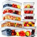24 PCS Food Storage Containers with Lids (12 Containers & 12 Lids), Reusable Plastic Food Containers for kitchen organizers and storage, Leakproof Meal Prep Container with Labels & Pen