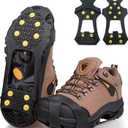 Ice Snow Cleats for Shoes Boots, Walk Traction Cleats Rubber Crampons Anti Slip 10-Stud Winter Ice Cleat Slip-on Stretch Footwear for Women Men Kids (X-Large(10-12.5men/11.5-14 women)