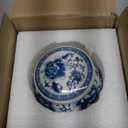 Elegant Mini Blue and White Porcelain Ceramic Ginger Jar With Twist Lid - Modern Twist on Traditional Design (Peony Jar[S])