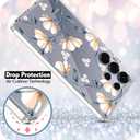 Ranz Case for Galaxy S25 Ultra, Anti-Scratch Shockproof Series Clear Hard PC+ TPU Bumper Protective Cover Case for Samsung Galaxy S25 Ultra (6.9") - Lily Flower