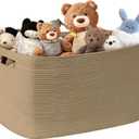 86L Large Wicker Laundry Basket for Living Room Storage,Boho Woven Cotton Rope Baskets for Kids Toy,Gifts,Square Blanket Hamper for Bedroom Dirty Clothes,Jute