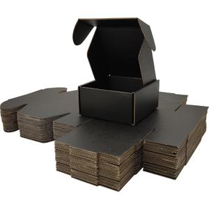 Small Black Shipping Boxes for Small Business Pack of 25-4x4x2 inches Cardboard Corrugated Mailer Boxes for Shipping Packaging Craft Gifts Giving Products