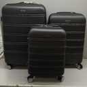 Rockland Melbourne Hardside 3 Piece Expandable Spinner Wheel Luggage Set, (20"/24"/28"), Black
