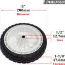 CheeMuii 119-0311 Lawn Mower Wheels 2 Pcs 8" Push Mower Front Drive Wheels Replace for Toro 119-0311 20330 20339 20350 20370 20954 137-4832 115-2878 Replace for Stens 205-360