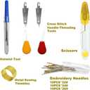 Embroidery Floss Thread Kit 100 Cotton Floss Bobbins and Cross Stitch Kit Bracelets Floss Crafts Floss (96 Color)