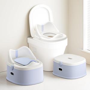 3-in-1 Toddler Potty Training Toilet for Boys and Girls Multi-use Baby Potty Chair for Toddlers 1-3 Training Potty Seat Toddler Toilet Baby Potty Training Seat with Step Stool, Blue 