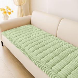 hyha Couch Covers for Dogs Washable, Non Slip Plush Dog Sofa Protectors, Fuzzy Pet Couch Covers for 3 Cushion Sofa Pet Friendly (Green, 27.6" x 88")