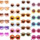 Kanayu 24 Pcs Kids Round Flower Sunglasses Toddler Cute Round Polarized Baby Sunglasses Outdoor UV Protection