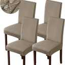 Genina Waterproof Chair Covers for Dining Room Dining Chair Covers Kitchen Parsons Chair Covers (Taupe, 4 PCS)