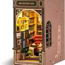 Rowood Book Nook,DIY Book Nook Kits for Adults,3D Wooden Puzzle Bookend Miniature Kit,Bookshelf Insert Decor Alley,Wood Craft Hobbies for Women/Men,Birthday Bookstore