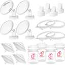 Nenesupply Pump Parts Compatible with Spectra S2 S1 9 Plus Breast Pump to Replace Spectra Pump Parts S2 Accessories Flange 19mm Duckbill Valve Tubing Bottles Backflow Protector (19mm - 4 Sets)