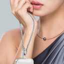 MOUTAKEY Phone Wrist Strap Metal Phone Chain Wristlet Strap Detachable iPhone Lanyard Wrist with 2 Tether Tabs iPhone Charm strap For Women girls Shopping Traveling Party Walking