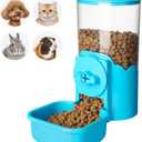 VANNON Small Animal Hanging Automatic Food Dispenser, 35oz Gravity Pet Feeder for Cage, Food Bowl for Rabbit Puppy Cat Ferret Guinea Pig Chinchilla Parrot (Blue)