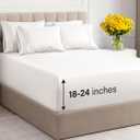 Extra Deep Queen Sheet Set - 6 Piece Breathable & Cooling Sheets - Hotel Luxury Bedding Set w/18-24 Inch Extra Deep Pockets - Easy Fit - Super Soft, Wrinkle Free and Comfy - White, Queen Size