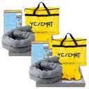 Universal Spill Kit for Chemical, Water & Garage Oil Cleanup 2 Pack | High Absorbency Pads, Socks & Gloves Included, Emergency Gear for Quick Fluid Clean Up, for Workshop, Industrial & Vehicle