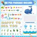 97 PCS Happy to Sea You Ocean Fish Bulletin Board Set Under The Sea Classroom Decorations Tropical Fish Cutouts Trim Strips for Summer Theme Party, Kids School Decor Ocean Themed Party Supplies