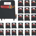 24 Pcs Black Chair Pockets for Classrooms, 20 X 17 Inch Seat Sacks for Classroom Chairs K-2 with Name Tag for Organizing Classroom Supplies Fits Students School Office College