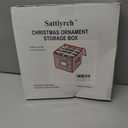 Sattiyrch Plastic Christmas Ornament Storage Box,4 Tray Customizable Divider, Zippered Closure, Dust-Proof, Collapsible, Dual Handles,Holds Up to 64 x 2.36 Ornaments,for Garage/Attic/Basement Storage