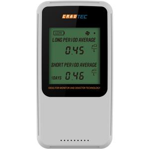 Digital Radon Detector III, White, Radon Monitor, Radon Meter, Tempered Glass, Short Term and Long Term Result, Portable, Easy to Use, 3 AAA Batteries, Switchable Between Bq/M3 and pCi/L