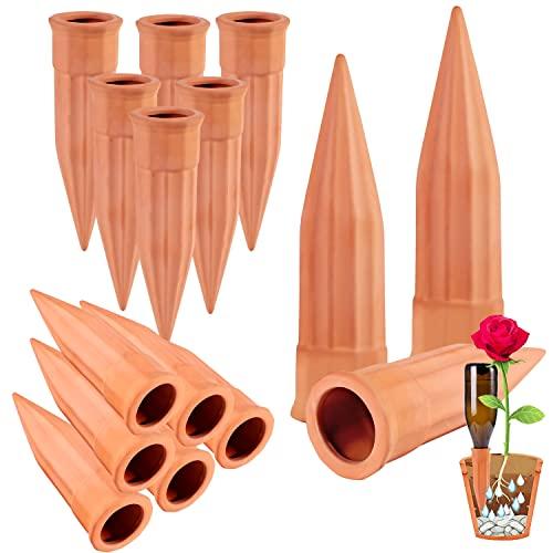 TKSCUSR Plant Self-Watering Stakes-14 Pack Terracotta Automatic Plant Waterer Devices Auto-Water Irrigation System for Indoor/Outdoor Plants
